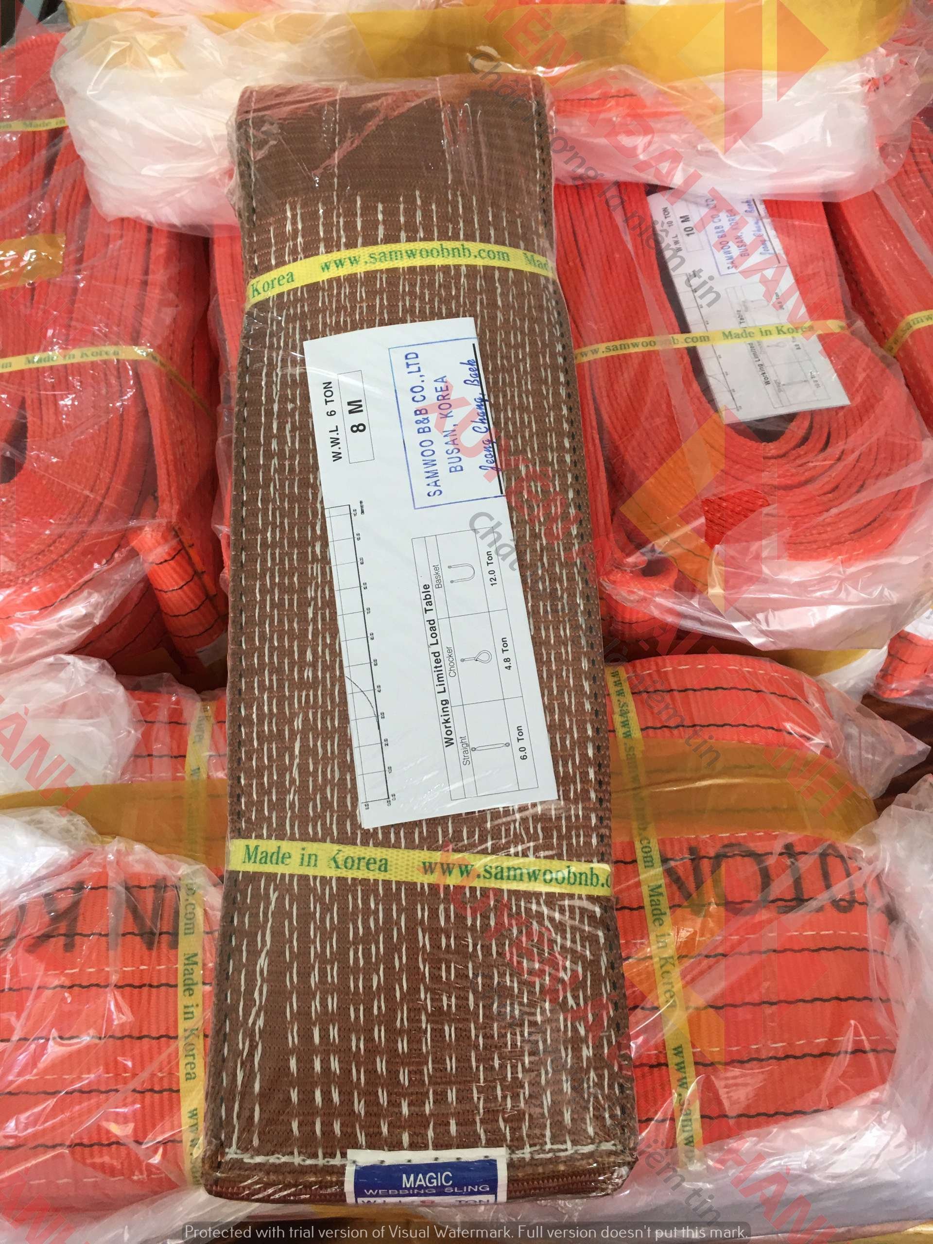 Dây Cẩu Hàng 6 Tấn Loại Bản Dẹt Samwoo Hàn Quốc