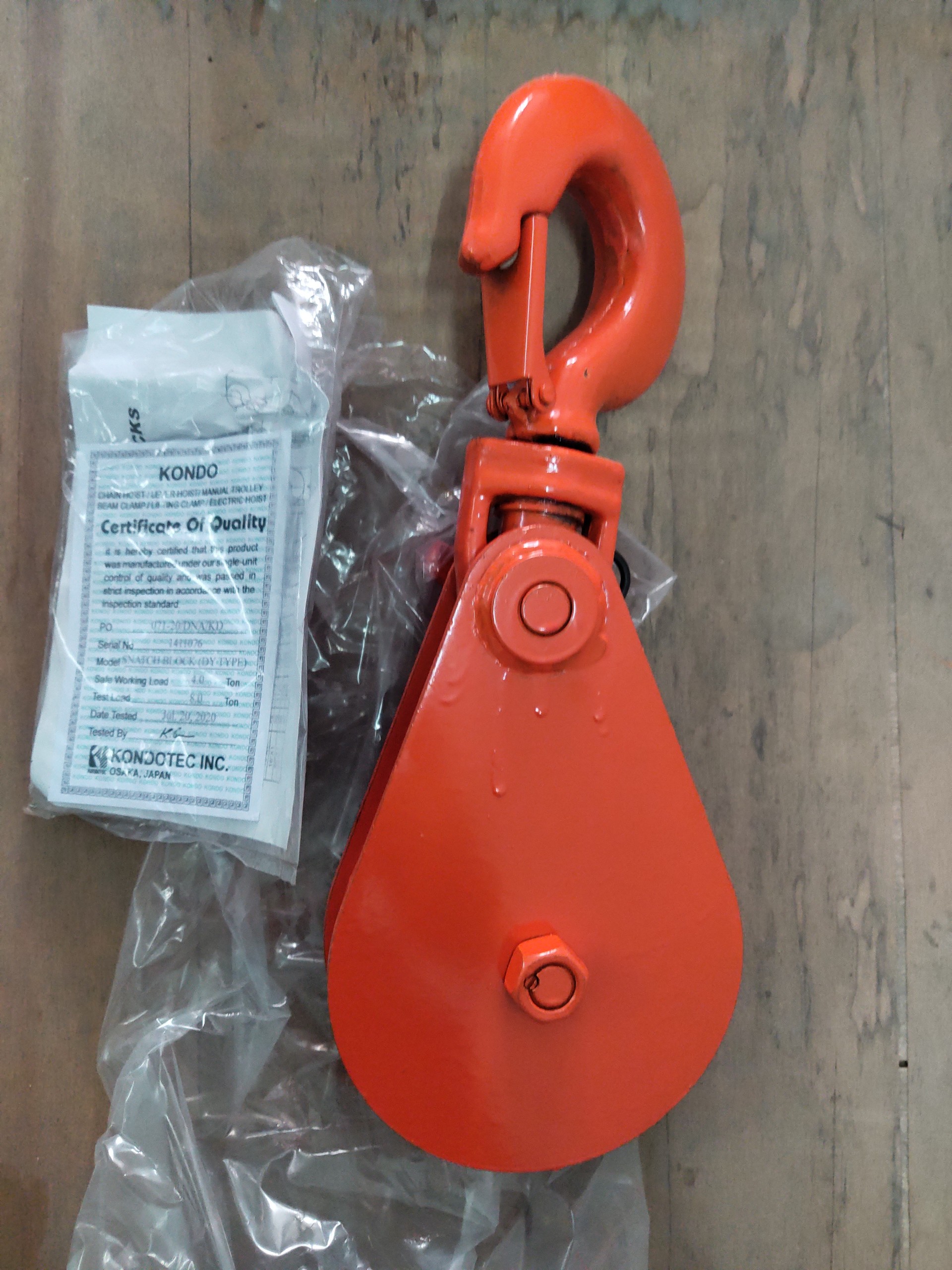 Puly - Ròng Rọc Móc Cẩu 4 Tấn - KONDOTEC - Nhật Bản