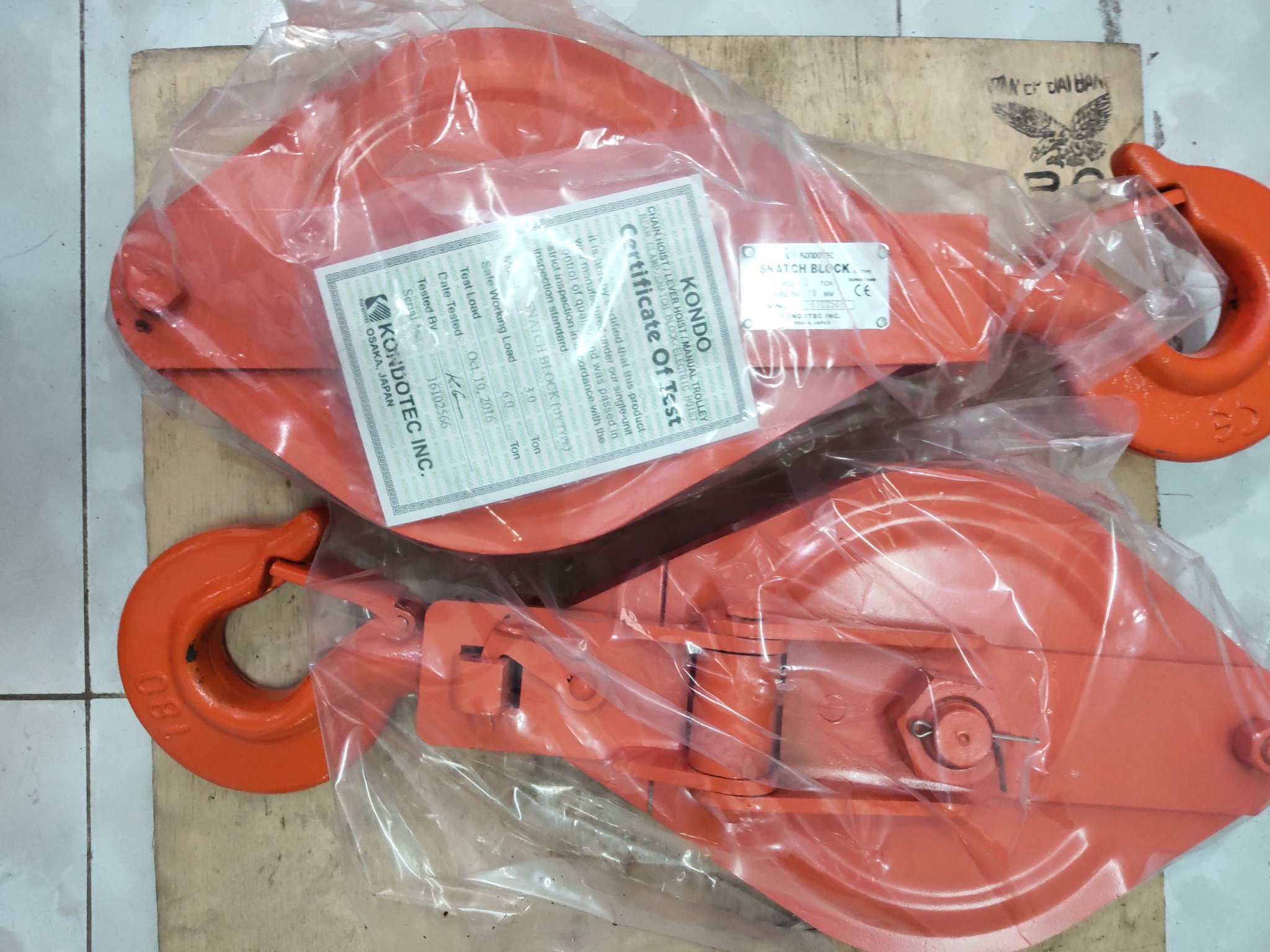 Puly - Ròng Rọc Móc Cẩu 3 Tấn - KONDOTEC - Nhật Bản