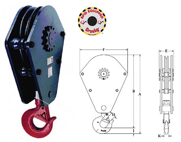Ròng rọc (15-40 tấn) Crosby-USA model 381-SY
