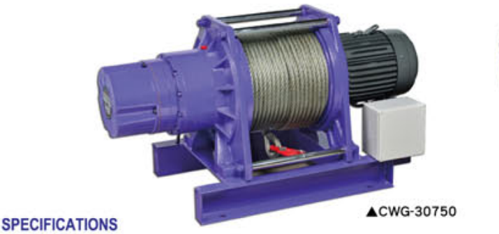 Tời Điện 3 Tấn Đài Loan CWG-30750 x 40m cáp