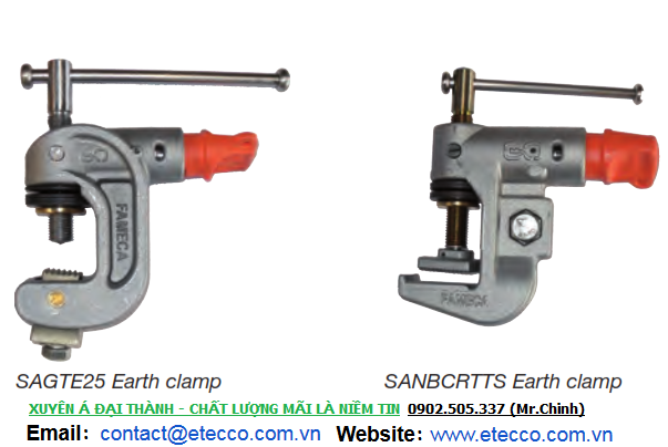 Kẹp tiếp địa cao thếp nối đất Fameca-2 Kẹp tiếp địa cao thếp nối đất Fameca-2
