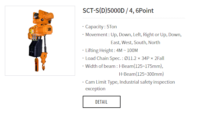 Palang X&iacute;ch Điện V&agrave; Con Chạy Điện 5 Tấn - Th&ocirc;ng Số