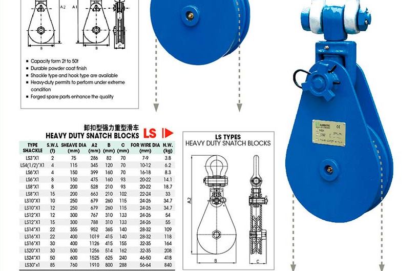 R&ograve;ng Rọc 2 Tấn đến 85 Tấn - Puly D&ograve;ng LS